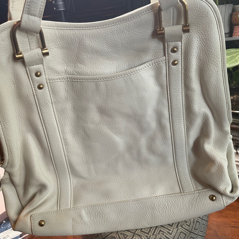 Elie Tahari White Leather Shoulder Bag Purse - Picture 2 of 3